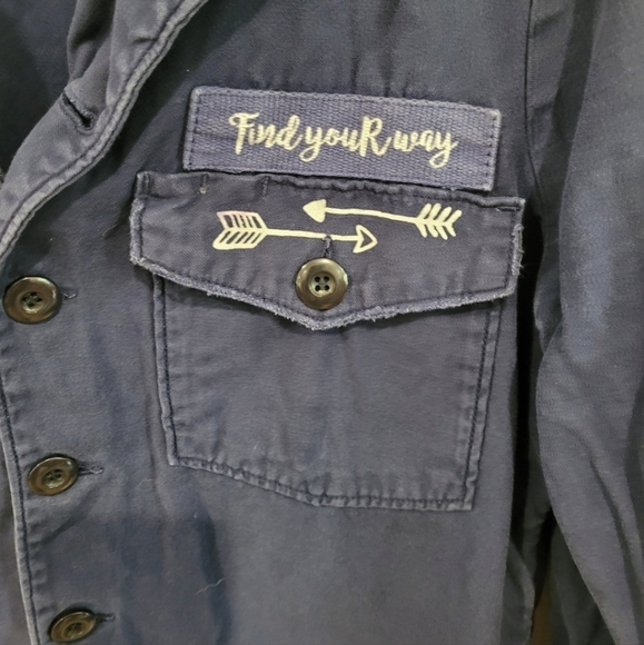 ZARA Find Your Way distressed button up shirt/jacket, overshirt Womens Med. - Picture 7 of 11